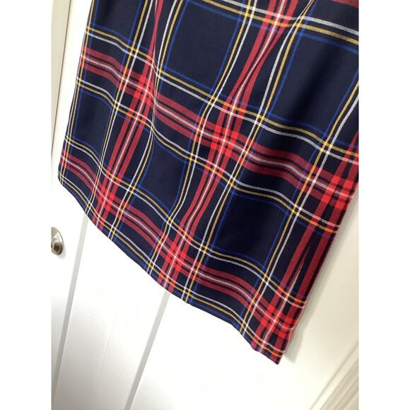 Talbots size 12 tartan A line holiday Christmas blue plaid wool blend lined - Picture 4 of 12